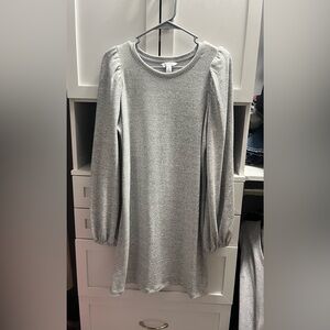 Nine West Gray Bishop Sleeve Sweater Dress